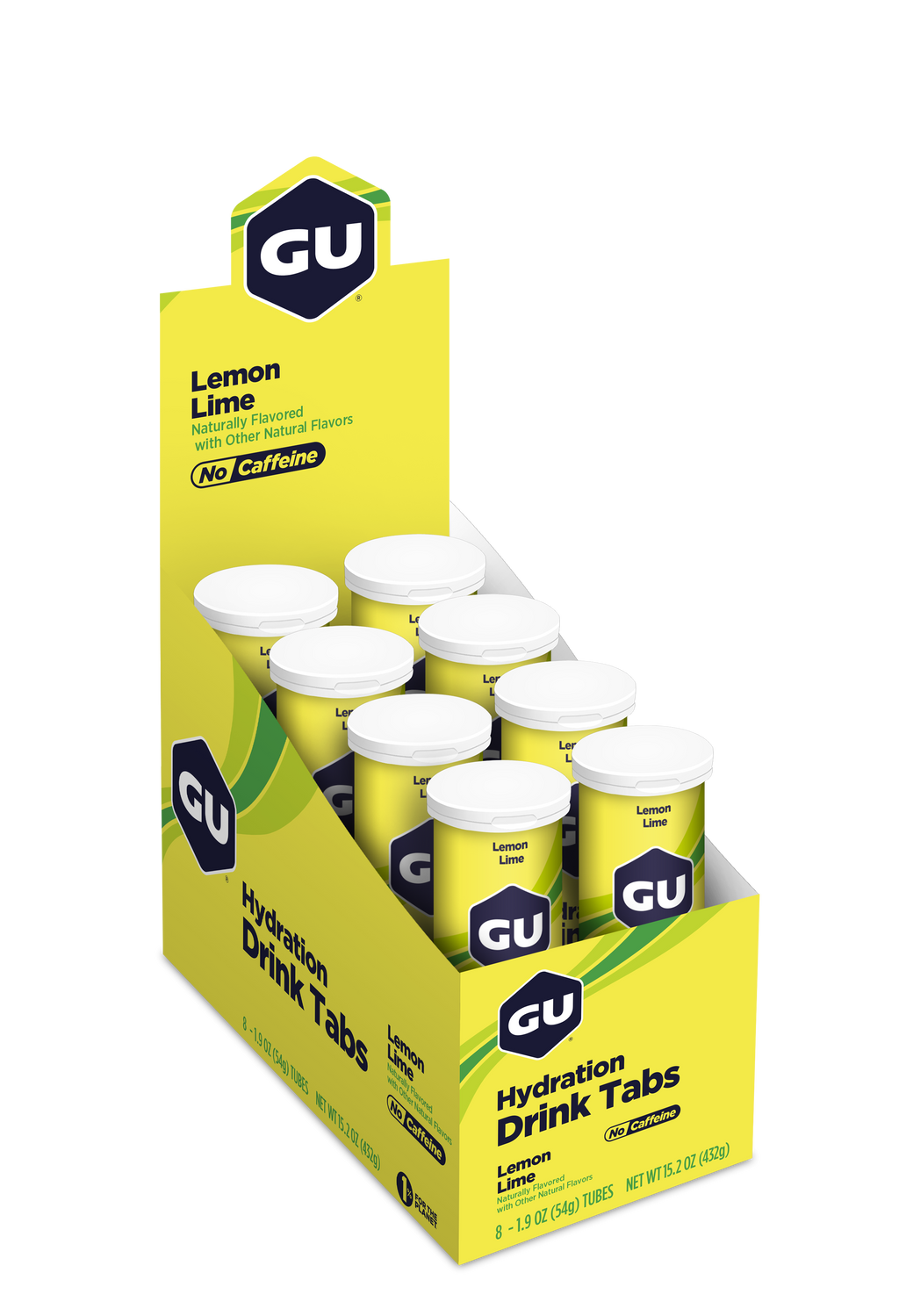 GU Hydration Drink Tabs Lemon-Lime, caja abierta