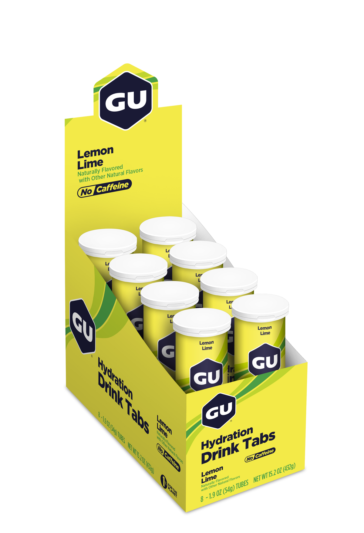 GU Hydration Drink Tabs Lemon-Lime, caja abierta