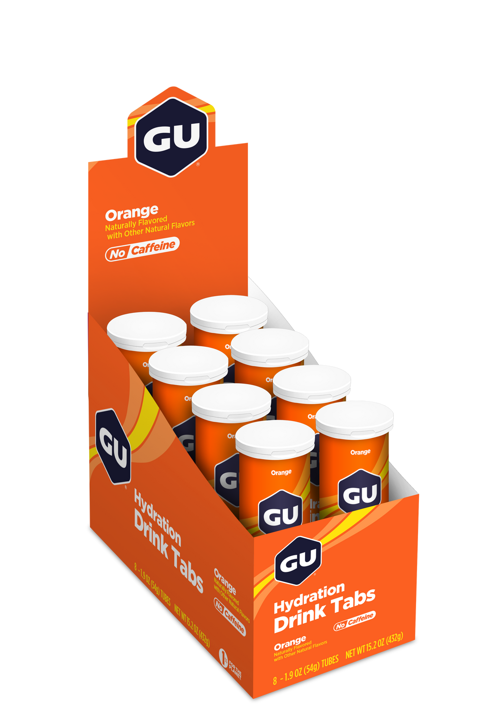 GU Hydration Drink Tabs Orange, caja abierta