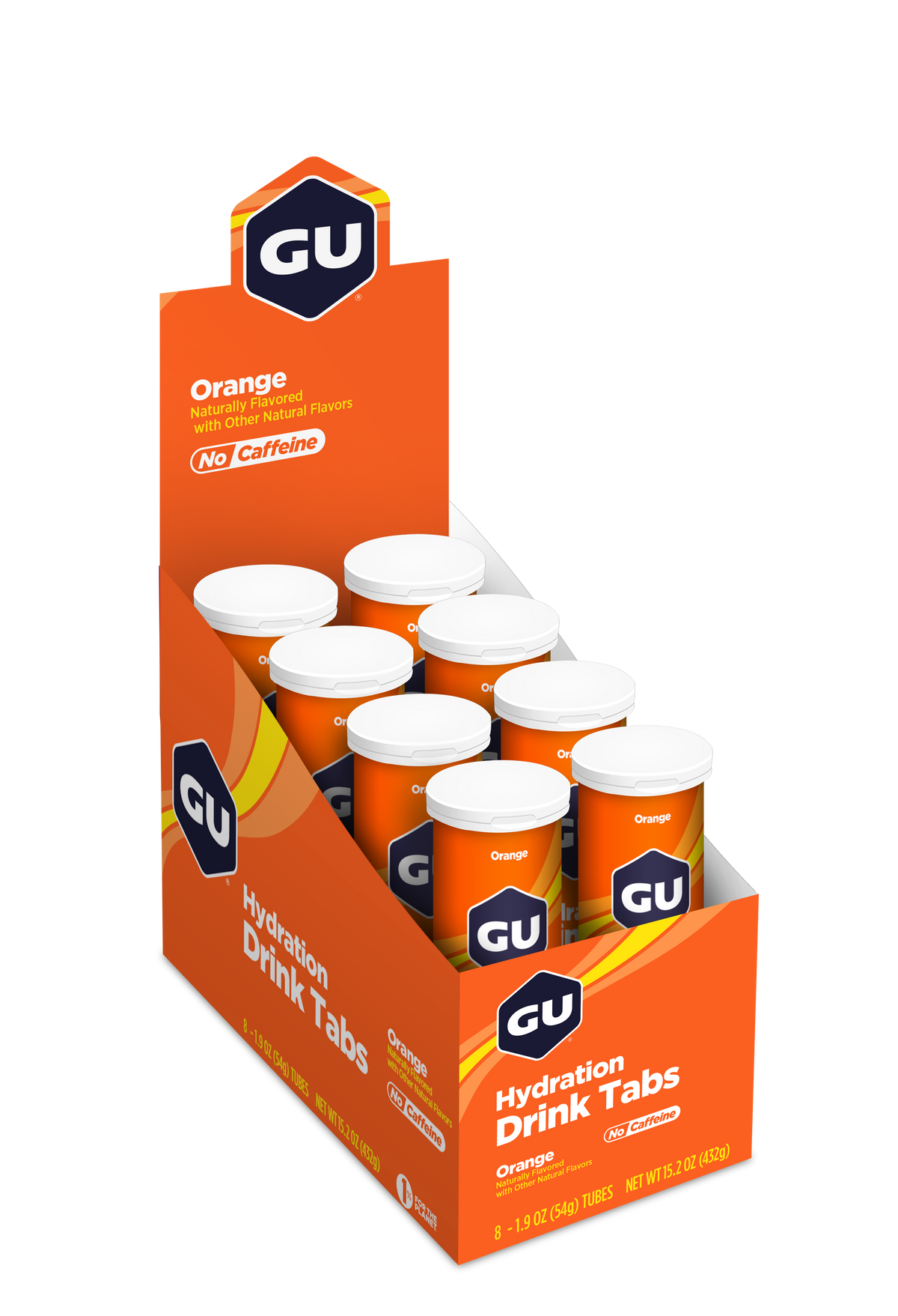 GU Hydration Drink Tabs Orange, caja abierta