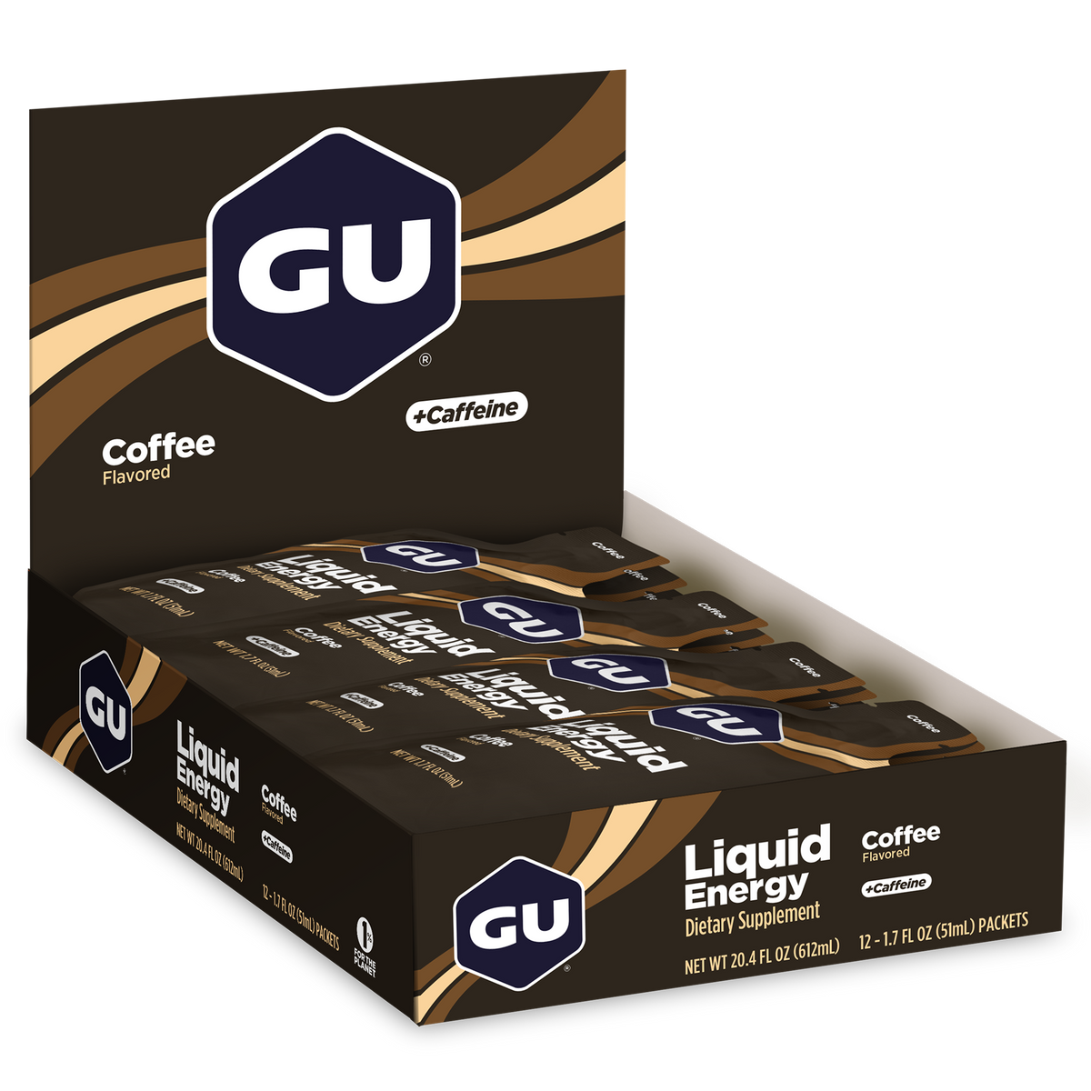GU Liquid Energy Gel Coffee, caja abierta