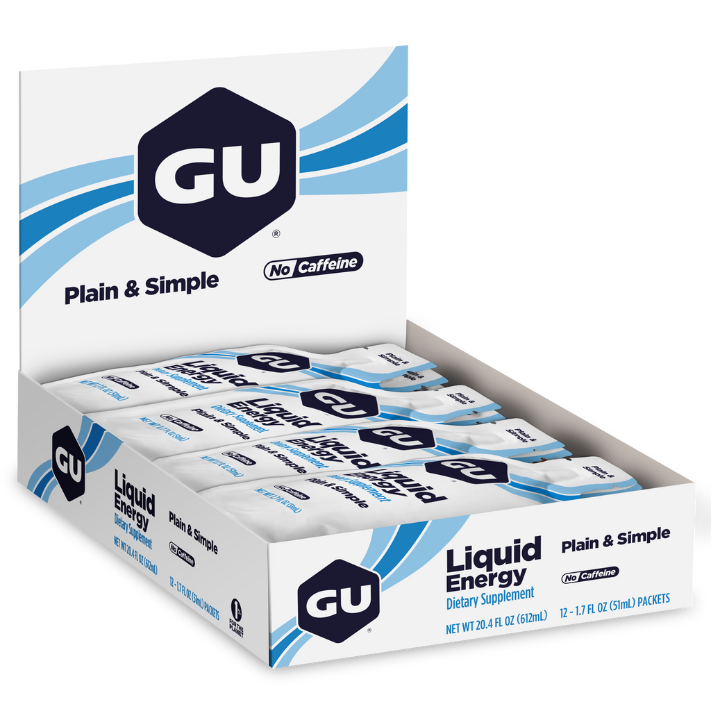 GU Liquid Energy Gel Plain & Simple, caja abierta