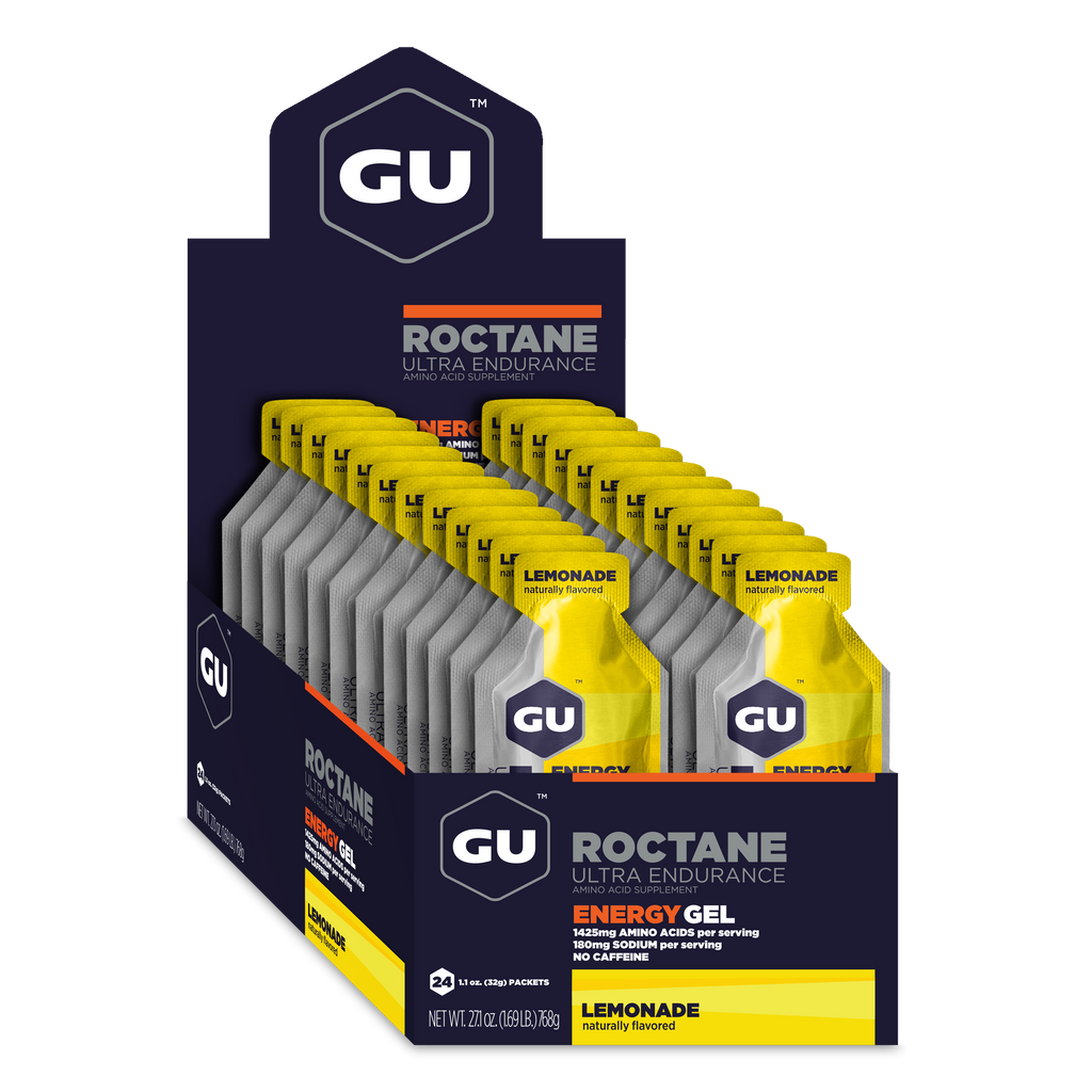 GU Roctane Energy Gel Lemonade, caja abierta