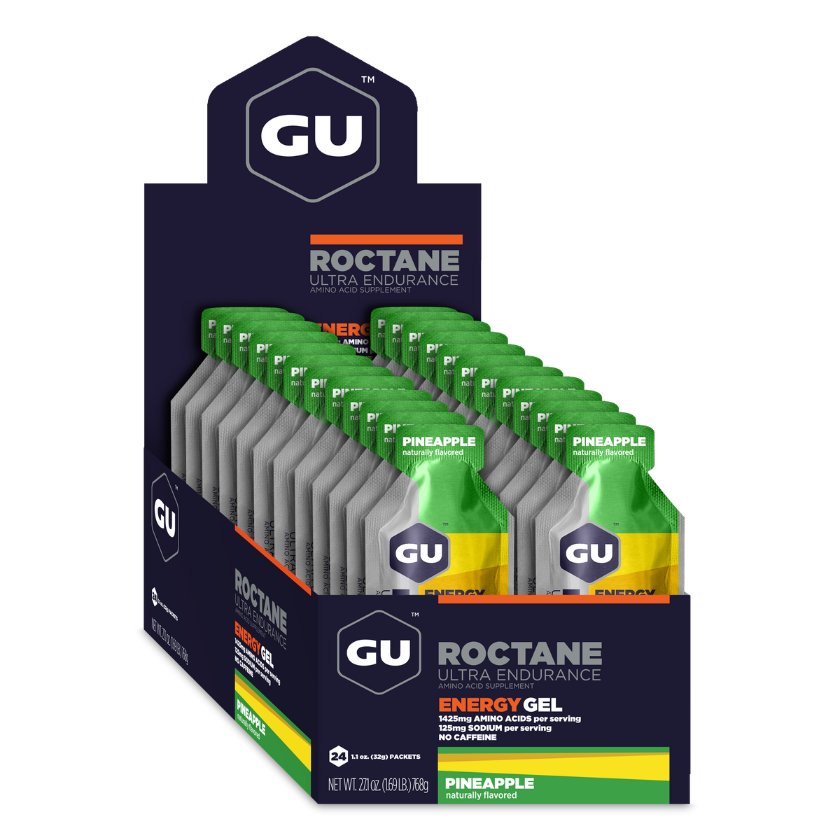 GU Roctane Energy Gel Pineapple, caja abierta