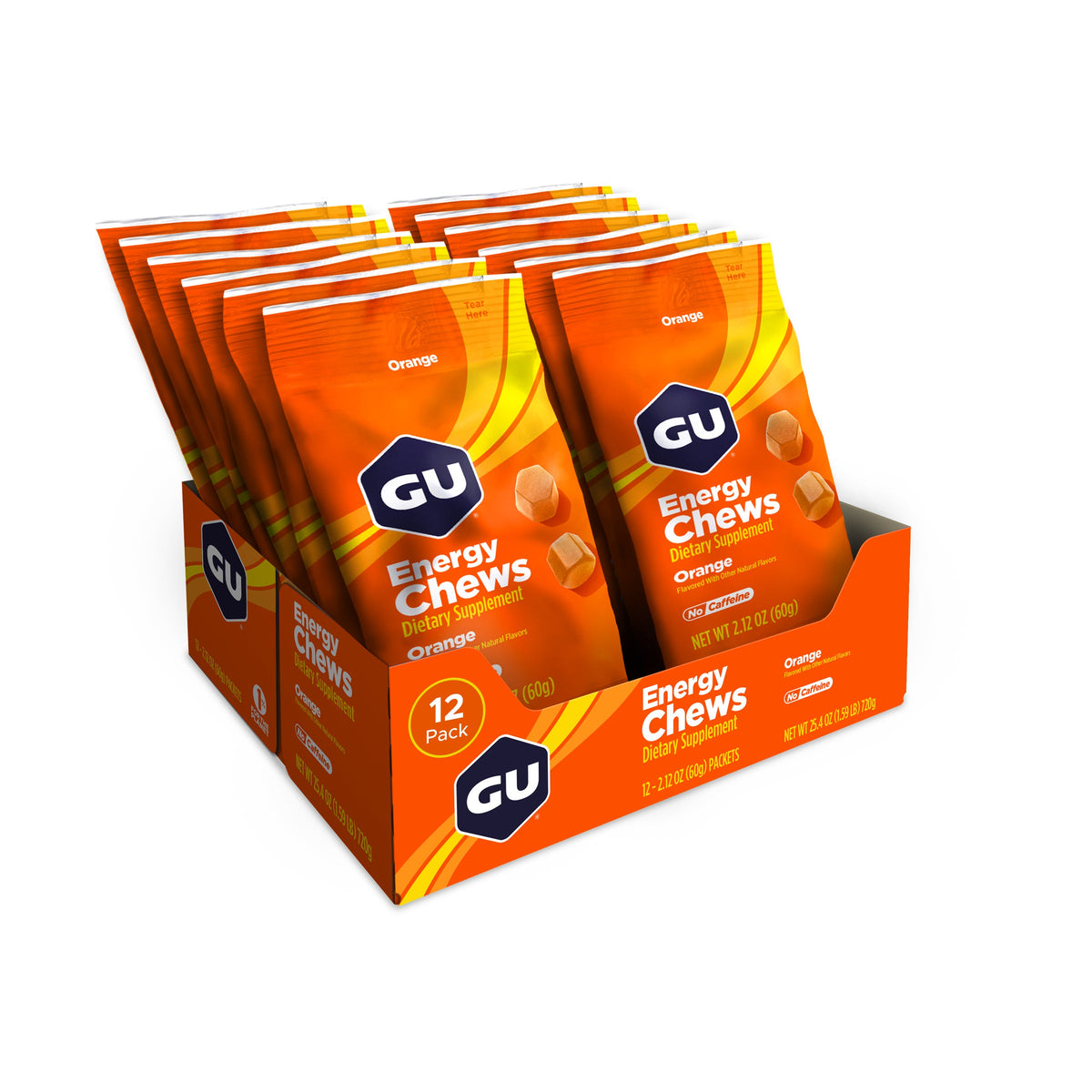 GU Energy Chews Orange, caja abierta