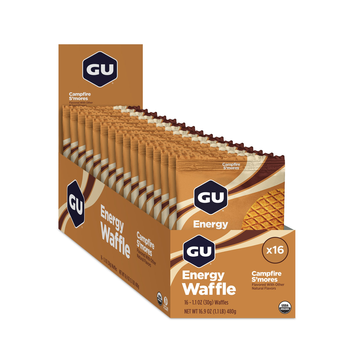 GU Energy Stroopwafel Campfire S'mores, caja abierta